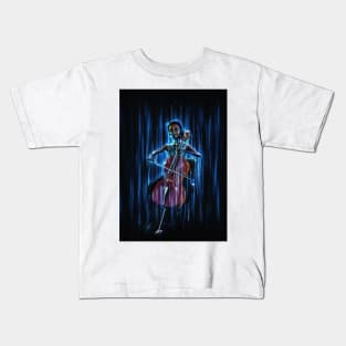 Cute black Cello player Kids T-Shirt